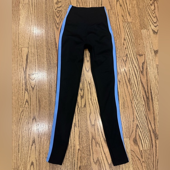 Splits59 Black Leggings with Orange and Blue Stripes - Picture 3 of 4